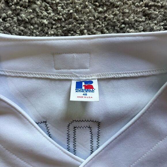 VTG Tampa Bay Devil Rays Baldelli Russell Diamond Collection Jersey White Sz 48 - Picture 6 of 10